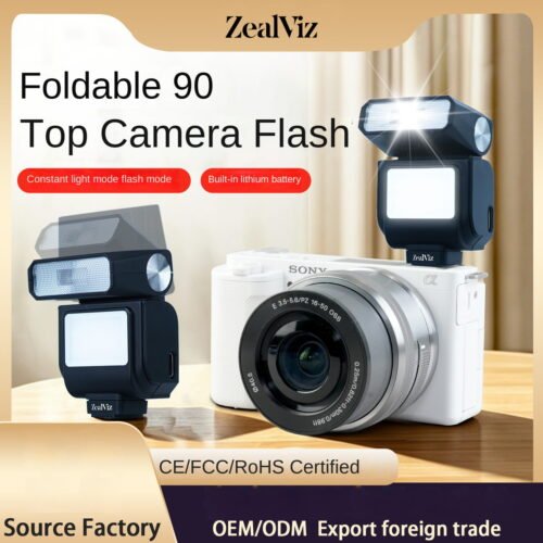 Zealviz Foldable Mini On-Camera Flash & Fill Light for Mirrorless Cameras