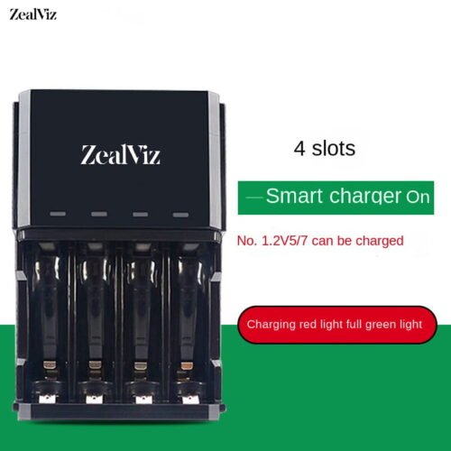 Zealviz 4-Slot Fast Charger for AA & AAA Ni-MH Ni-Cd Batteries