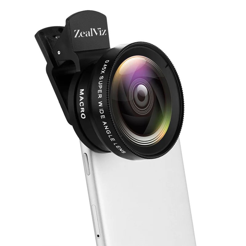 Zealviz 0.45X Wide Angle & 12.5X Macro HD Camera Lens for Mobile Phones