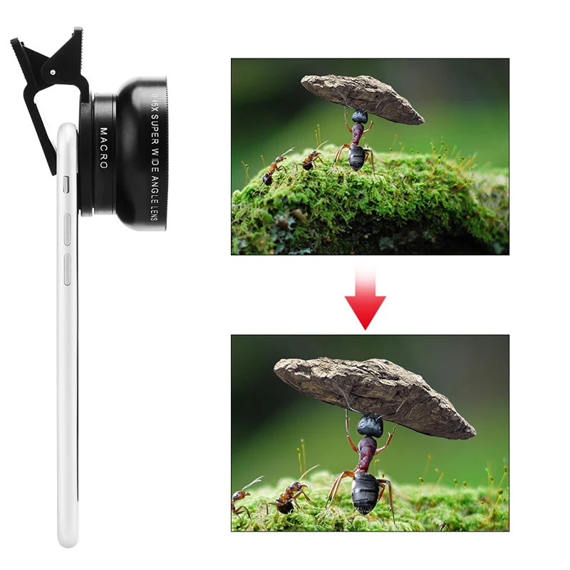 Zealviz 0.45X Wide Angle & 12.5X Macro HD Camera Lens for Mobile Phones