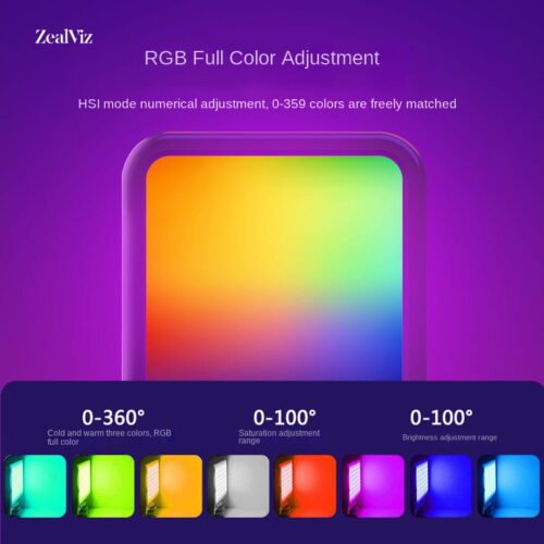 Zealviz Portable RGB LED Pocket Fill Light with Hot Shoe Mount for Cameras & Selfies