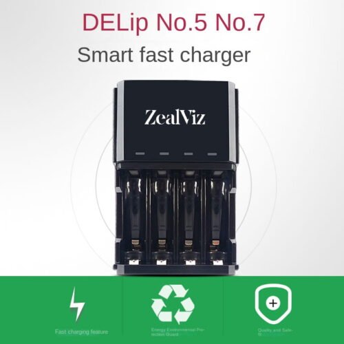 Zealviz 4-Slot Fast Charger for AA & AAA Ni-MH Ni-Cd Batteries
