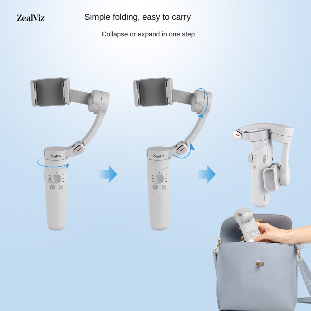 Zealviz M1 3-Axis Handheld Gimbal Stabilizer with Smart Face Tracking for Live Shooting