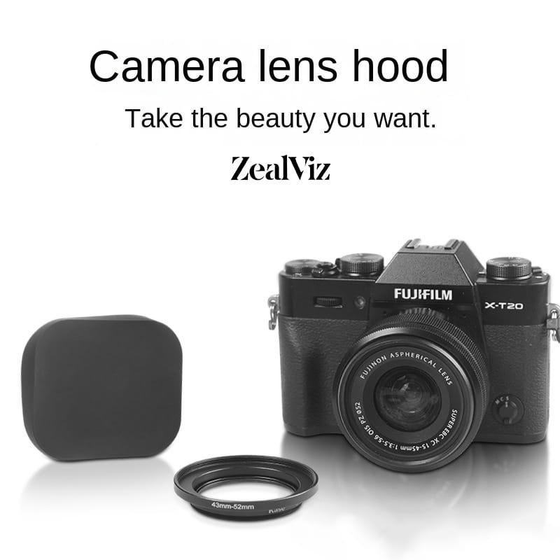 Zealviz Metal Square Lens Hood for 37-52mm Mirrorless Camera Lenses
