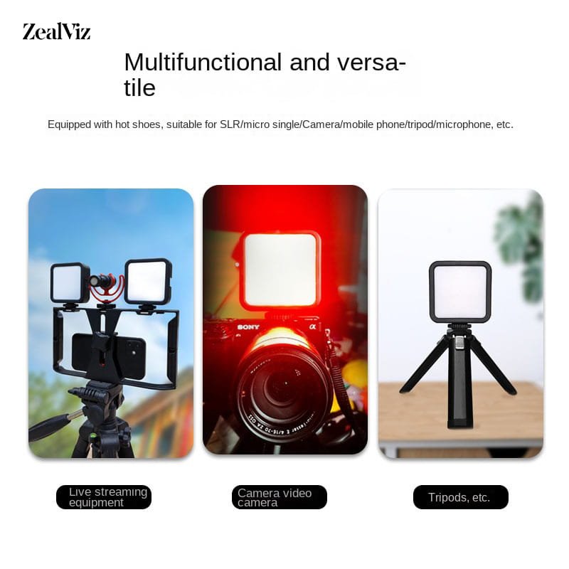 Zealviz Portable RGB LED Pocket Fill Light with Hot Shoe Mount for Cameras & Selfies