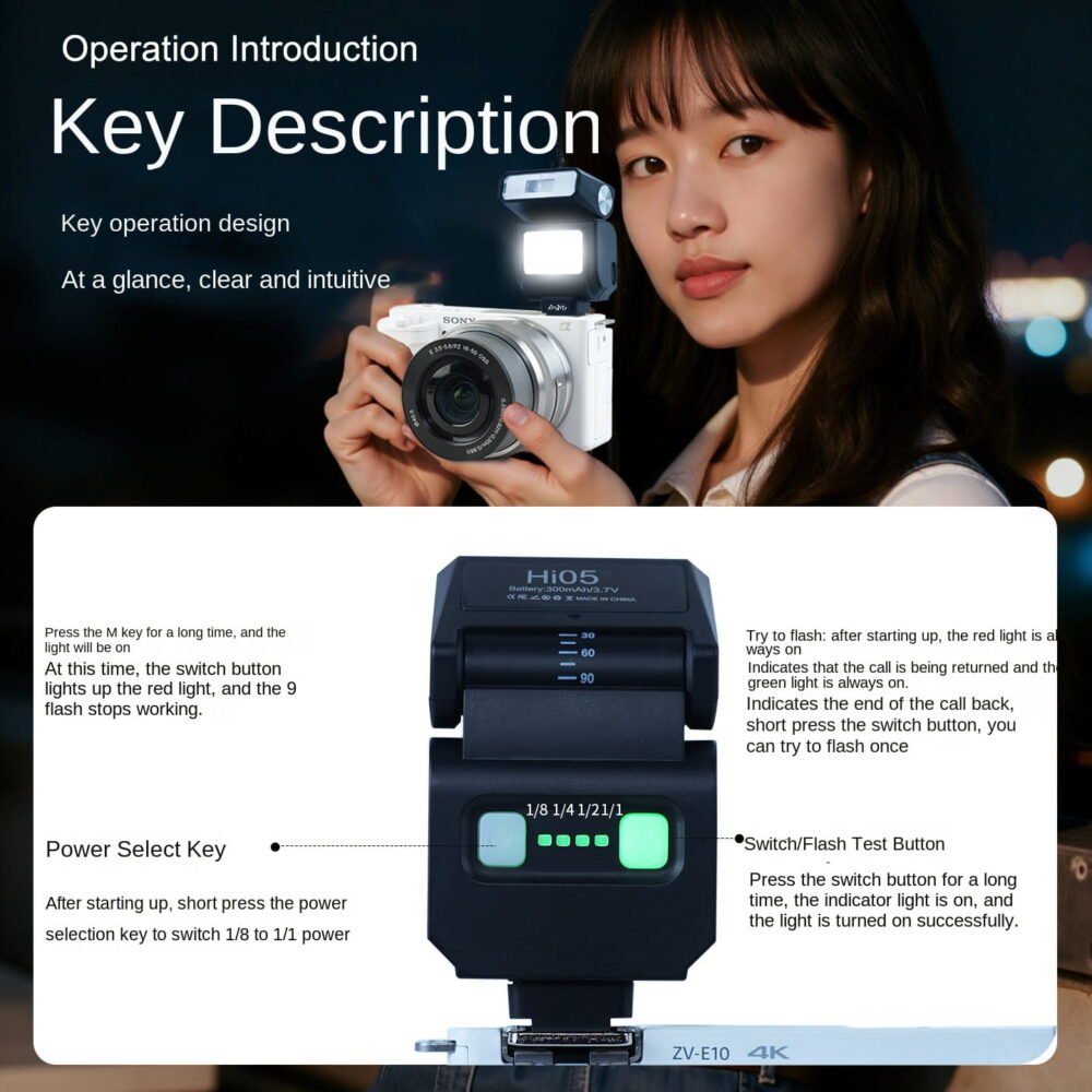 3 Zealviz Foldable Mini On-Camera Flash & Fill Light for Mirrorless Cameras