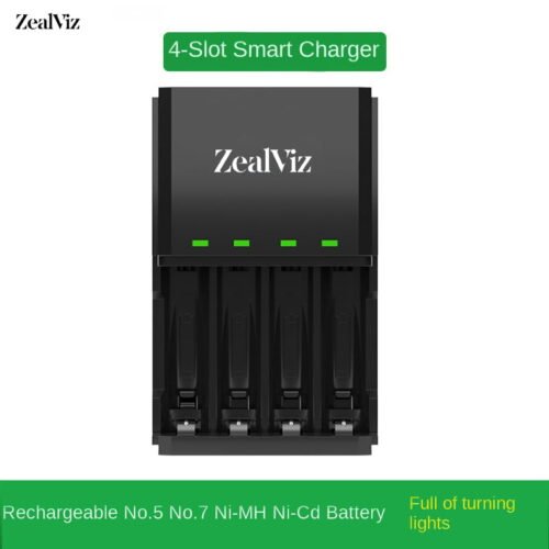 Zealviz 4-Slot Fast Charger for AA & AAA Ni-MH Ni-Cd Batteries