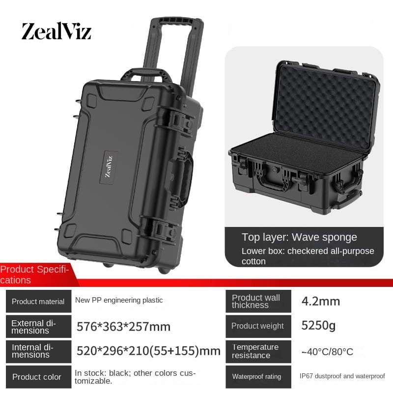 Zealviz Multifunctional Waterproof Tool & Telescope Photography Equipment Trolley Case