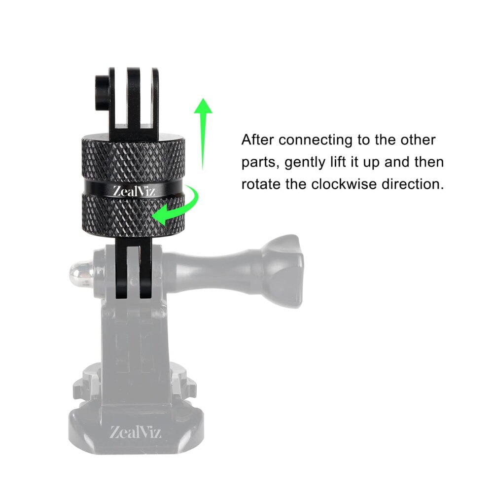 61BLFVh3qQL Zealviz 360 Degree Rotation Aluminum Mount Tripod Adapter for GoPro