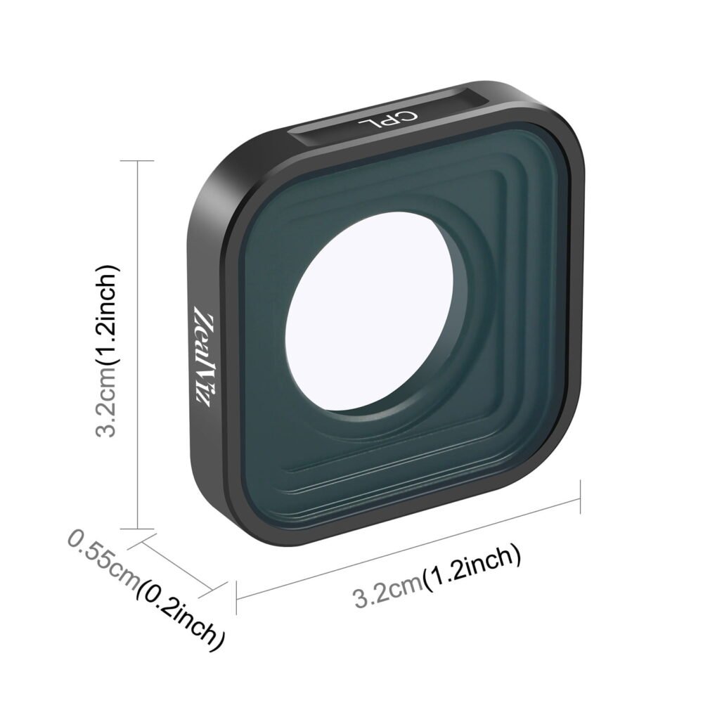 FilterSize Zealviz Action Camera CPL & ND Lens Filter for GoPro Hero 11 Mini/11/10/9 (Black)