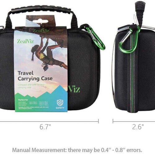HSUCARRYINGCASEGREEN2 Zealviz Small Carrying Case for GoPro 12/11/10/9/8/7