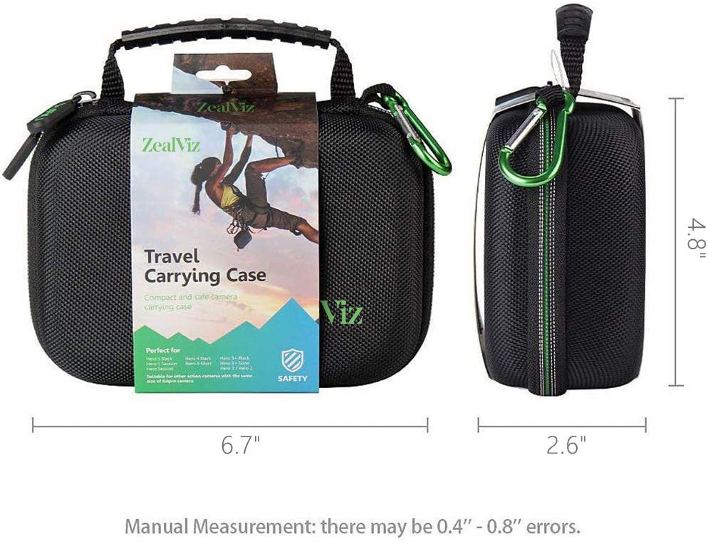 HSUCARRYINGCASEGREEN2 Zealviz Small Carrying Case for GoPro 12/11/10/9/8/7