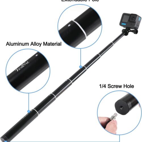 Zealviz Extendable Selfie Stick for Action Cameras & Smartphones (16-64cm)