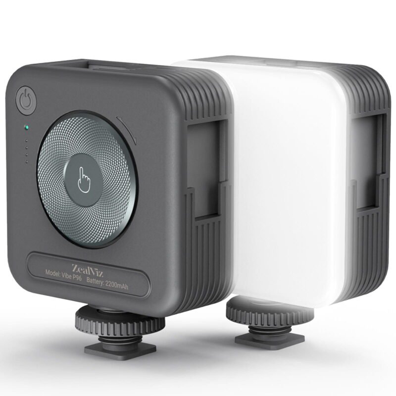 image_1 Zealviz P96 Mini Bi-Color LED Video Light (2700-6500K) with 2200mAh & Cold Shoe
