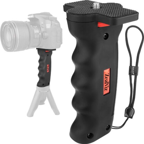 Zealviz 1/4" Camera Handheld Grip Stabilizer with Wrist Strap for DSLR & Smartphones