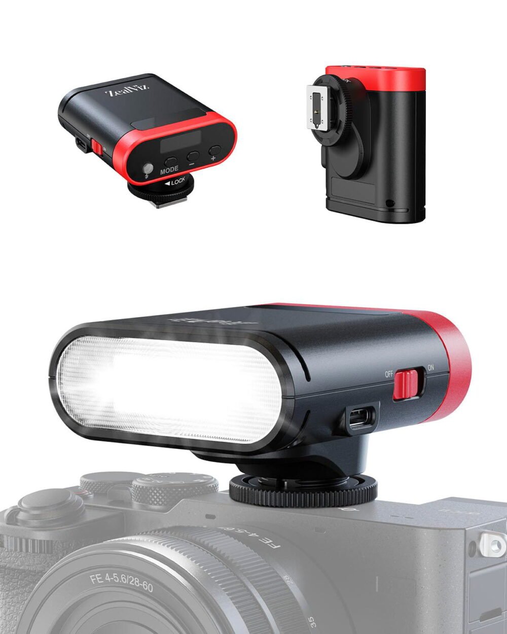 Zealviz RS20 Mini GN12 Speedlite Camera Flash with 2000mAh Battery & OLED Screen