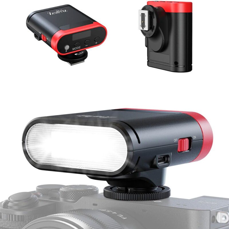 image_1 Zealviz RS20 Mini GN12 Speedlite Camera Flash with 2000mAh Battery & OLED Screen
