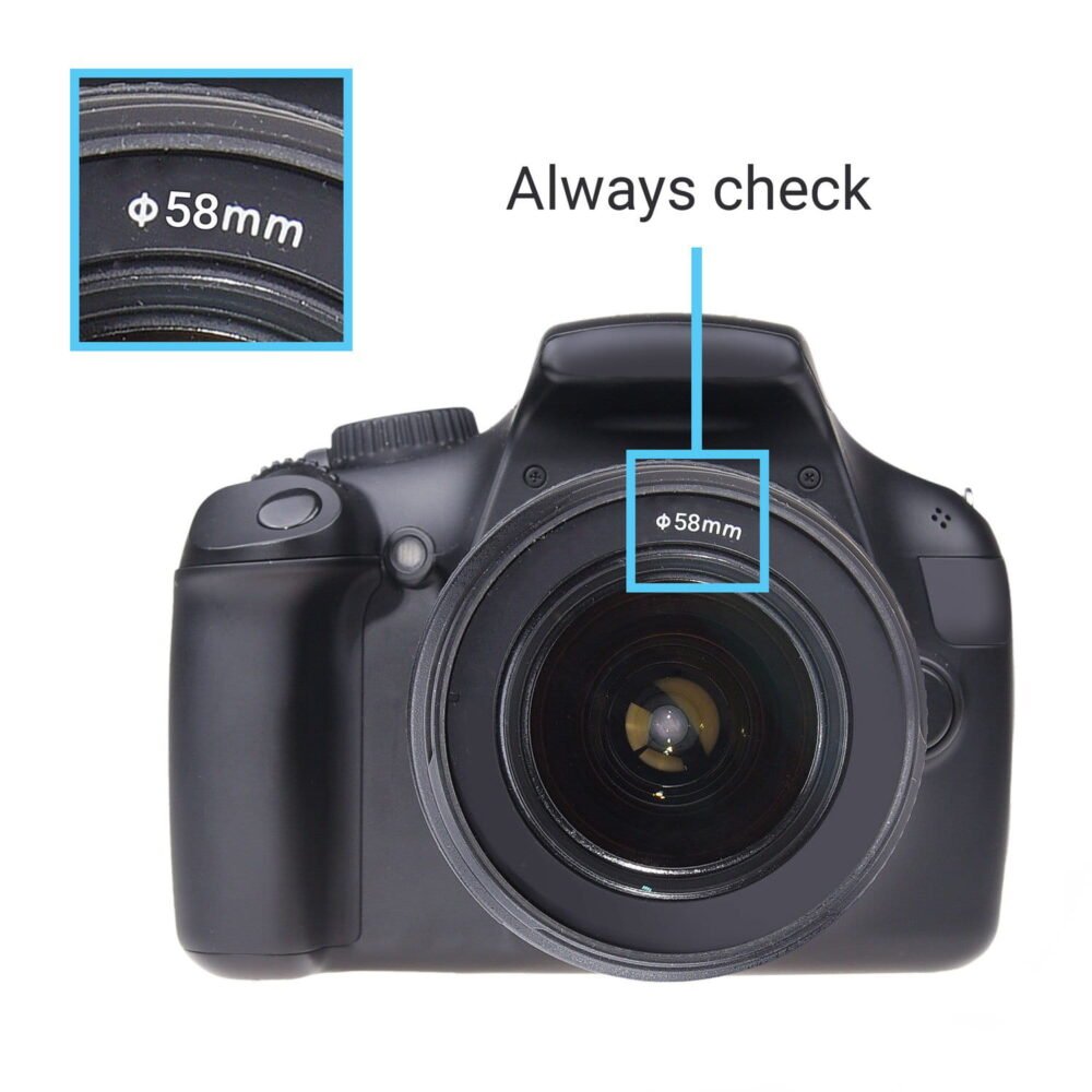 Version 1.0.0 Zealviz 58mm Set of 2 Camera Lens Hoods (Rubber & Tulip) with Lens Cap