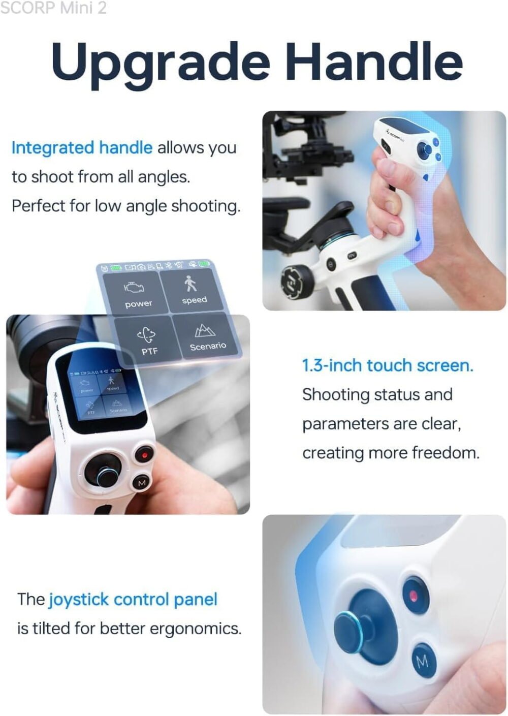 Zealviz SCORP Mini 2 All-in-One 3-Axis AI Tracking Gimbal for Cameras & Phones