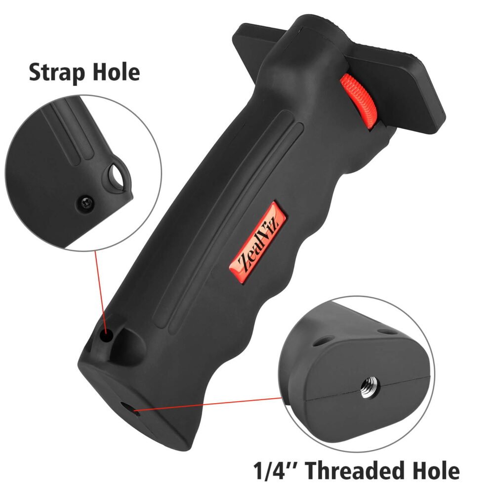 Zealviz 1/4" Camera Handheld Grip Stabilizer with Wrist Strap for DSLR & Smartphones