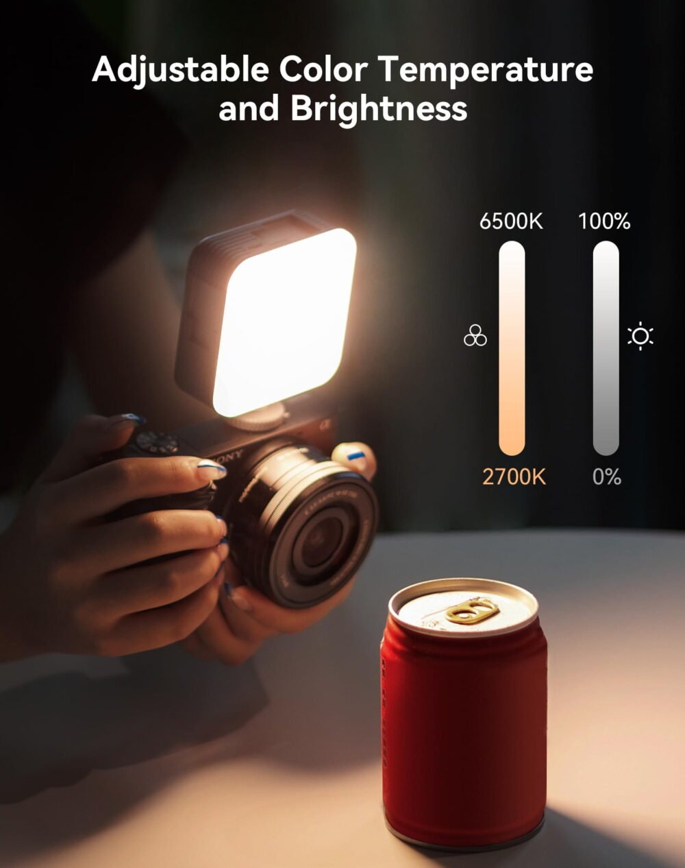 Version 1.0.0 Zealviz P96 Mini Bi-Color LED Video Light (2700-6500K) with 2200mAh & Cold Shoe