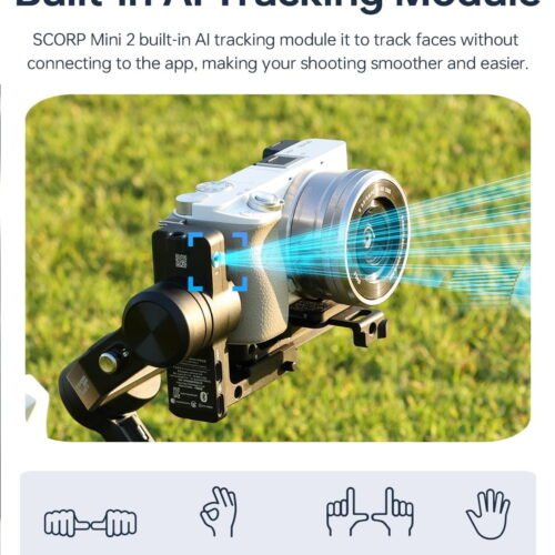 Zealviz SCORP Mini 2 All-in-One 3-Axis AI Tracking Gimbal for Cameras & Phones