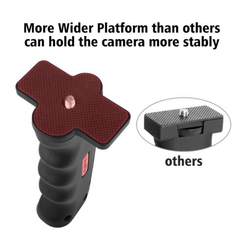 Zealviz 1/4" Camera Handheld Grip Stabilizer with Wrist Strap for DSLR & Smartphones