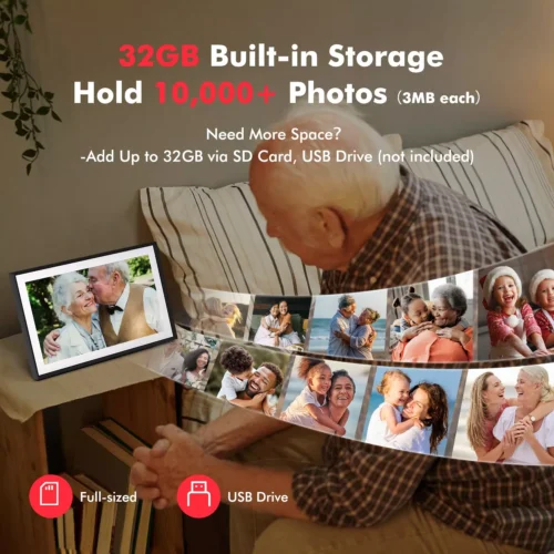 Zealviz 15.6 Inch Frameo WiFi Digital Photo Frame with 1080P FHD Touch Screen & 32GB