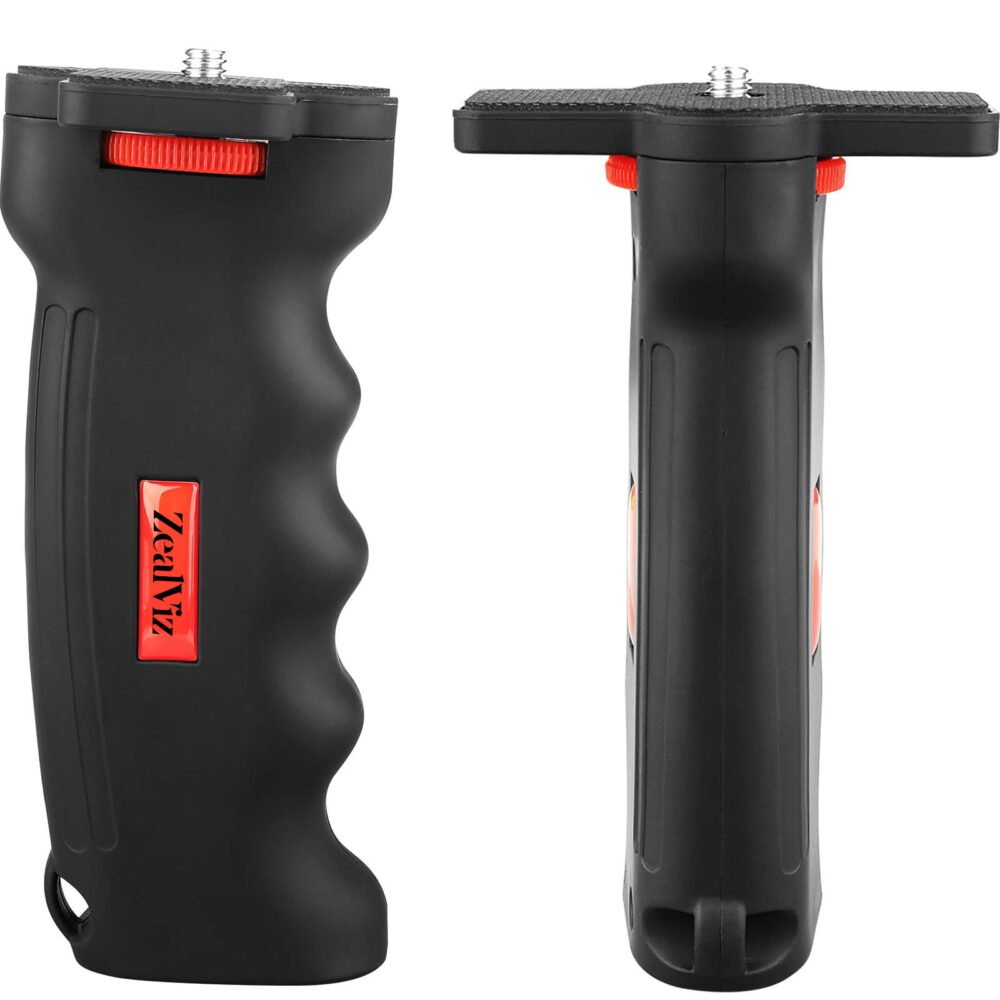 Zealviz 1/4" Camera Handheld Grip Stabilizer with Wrist Strap for DSLR & Smartphones