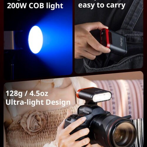 Zealviz RS20 Mini GN12 Speedlite Camera Flash with 2000mAh Battery & OLED Screen