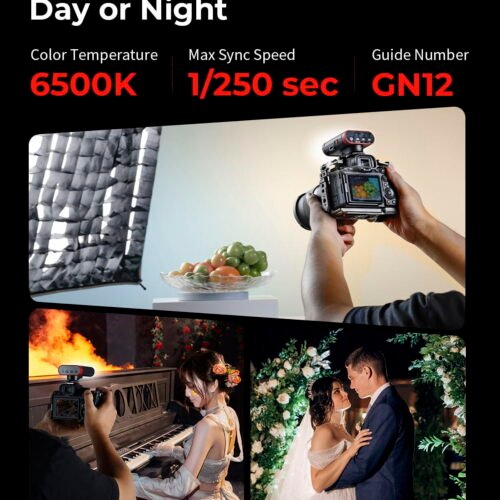 Zealviz RS20 Mini GN12 Speedlite Camera Flash with 2000mAh Battery & OLED Screen