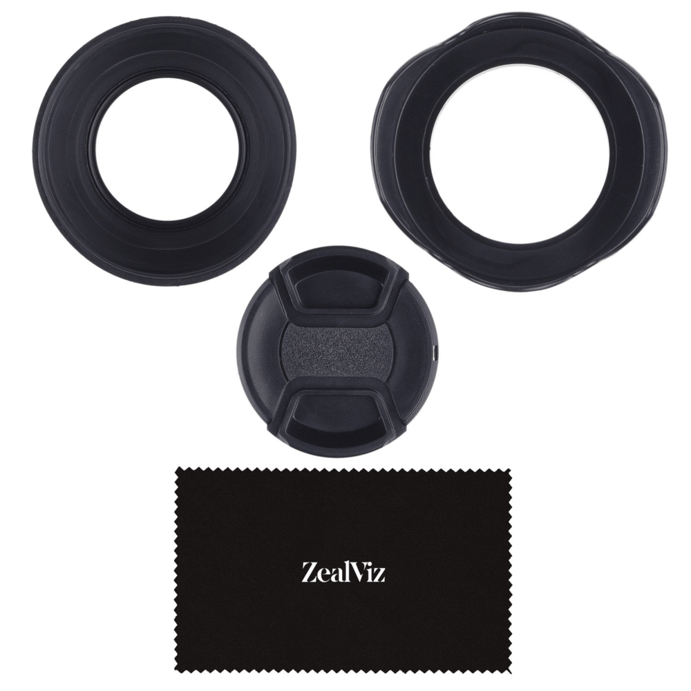 image_8 Zealviz 58mm Set of 2 Camera Lens Hoods (Rubber & Tulip) with Lens Cap