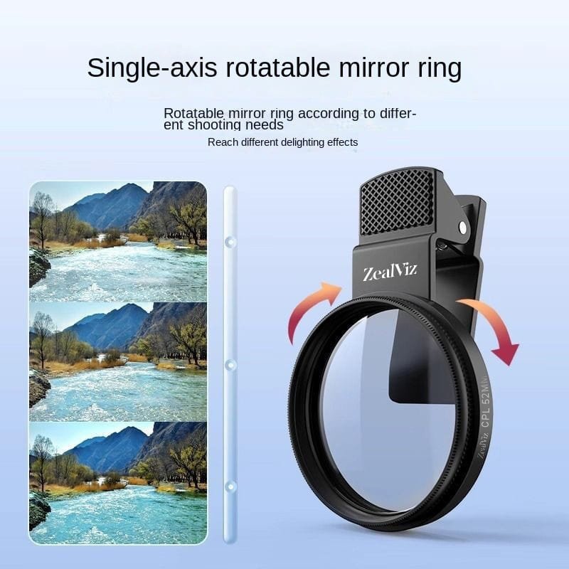 lv-0 Zealviz Mini Polarizer & ND Lens Filters for Phone & Tablet to Eliminate Reflection