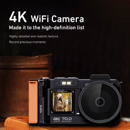 Zealviz 4K HD 70MP Entry-Level Mirrorless Digital Camera with Wide-Angle Lens