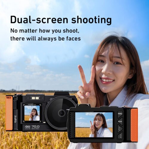 Zealviz 4K HD 70MP Entry-Level Mirrorless Digital Camera with Wide-Angle Lens