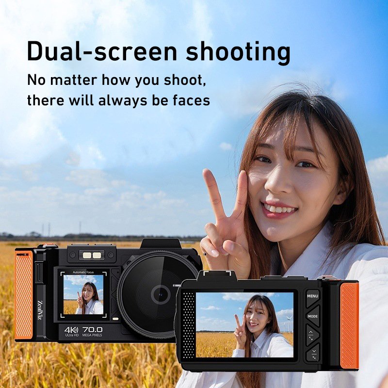 Zealviz 4K HD 70MP Entry-Level Mirrorless Digital Camera with Wide-Angle Lens