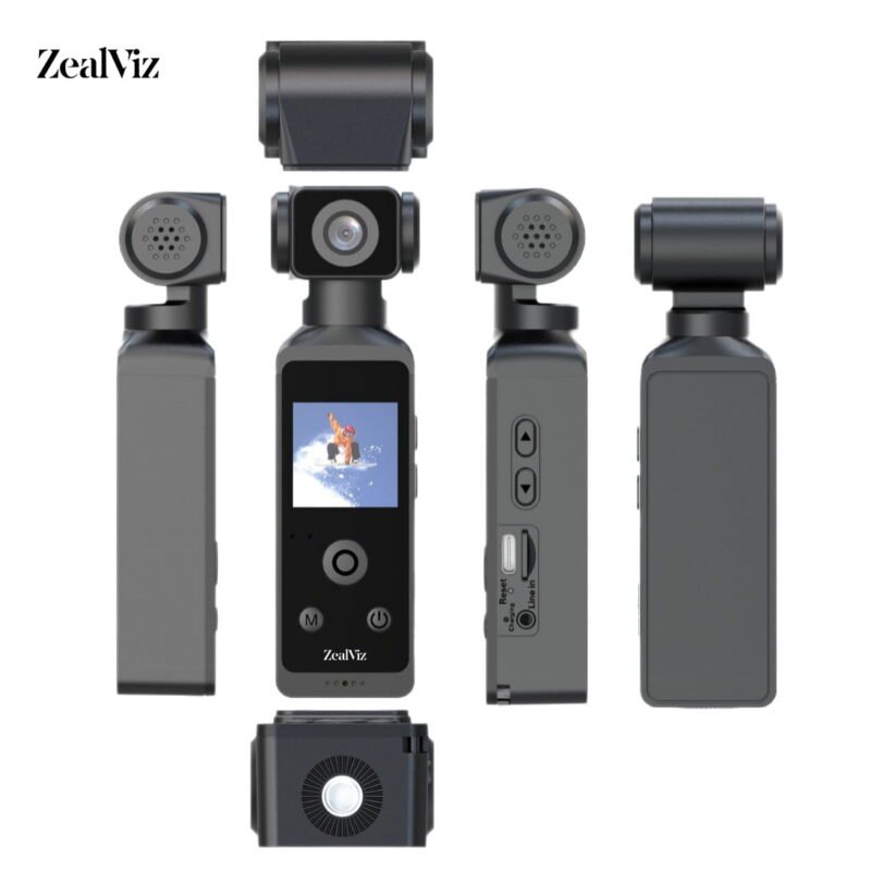 Zealviz 5K Waterproof Pocket Camera, Anti-Shake Clip Cam for Sports Hiking Video & Audio Recording
