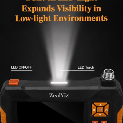 Zealviz 8mm Dual-Lens Industrial Endoscope with 4.3" Screen for Car Engine Repair