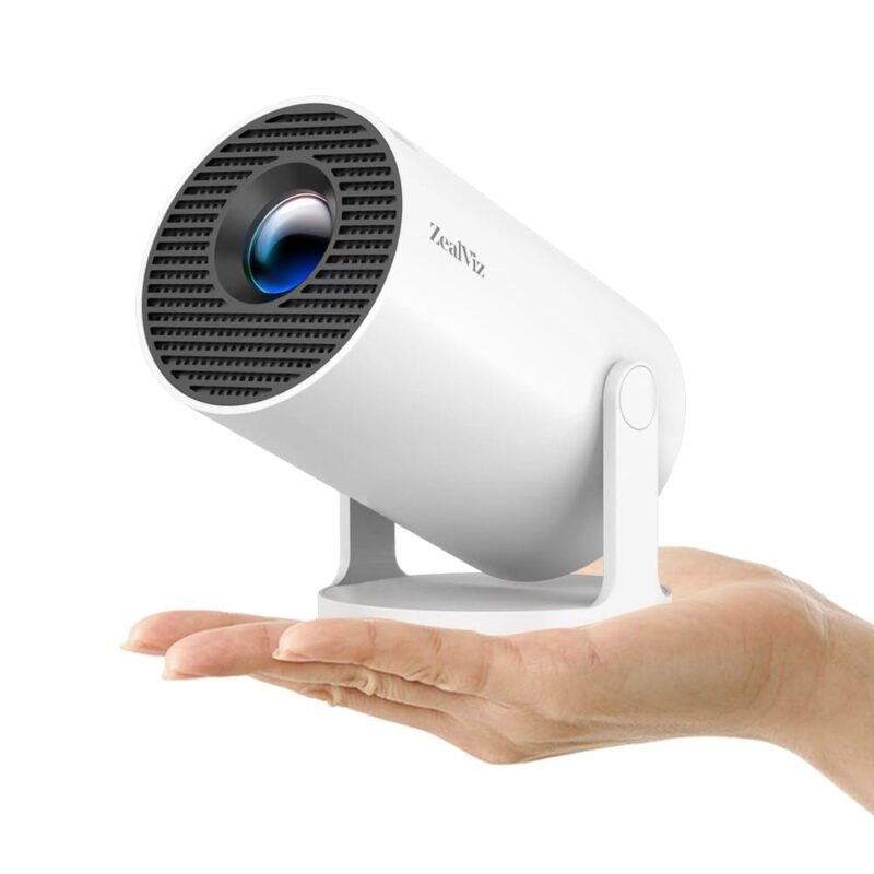 Version 1.0.0 Zealviz HY300Pro Smart Mini Projector with WiFi 6, Android 14 & 4K Support