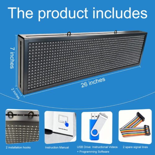 Zealviz P10 (26" x 7") Programmable Full Color Outdoor Scrolling LED Sign with WiFi