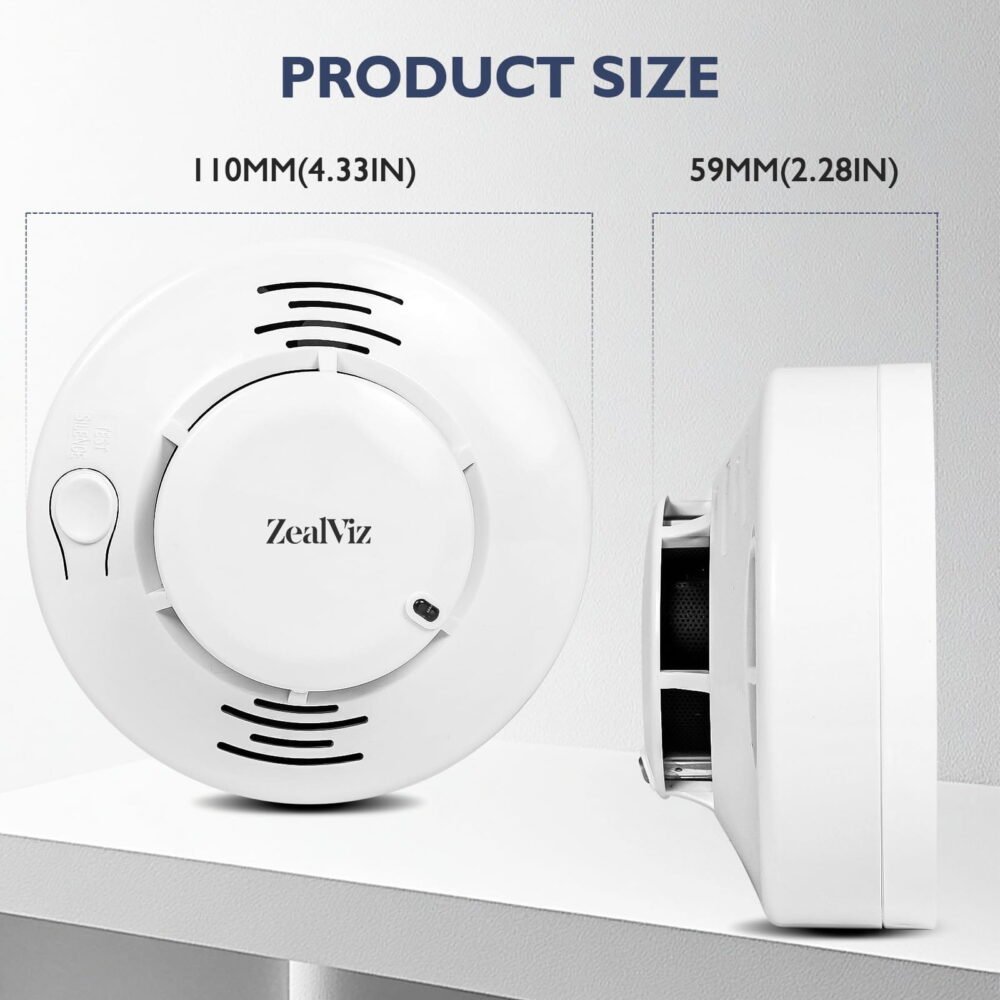 image_3 Zealviz Photoelectric Smoke Alarm with 85dB Sound, LED Warning & 360° Detection