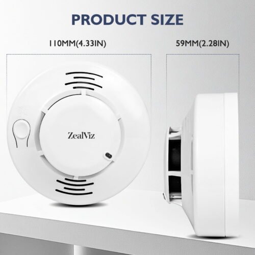 image_3 Zealviz Photoelectric Smoke Alarm with 85dB Sound, LED Warning & 360° Detection