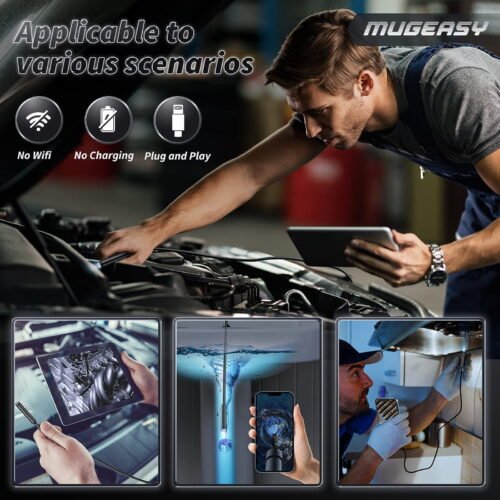 Version 1.0.0 Zealviz 1920P HD Waterproof Industrial Endoscope with 8 Lights & 16.4FT Cord (Black)
