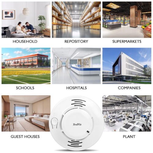 image_6 Zealviz Photoelectric Smoke Alarm with 85dB Sound, LED Warning & 360° Detection