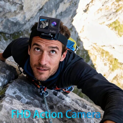 Version 1.0.0 Zealviz FHD 1080P 16MP Dual Screen Waterproof Action Camera with 16GB Card & Accessories