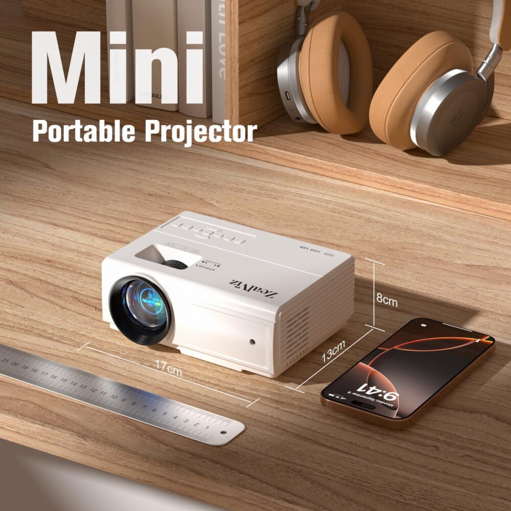 image_7 Zealviz 2026 Upgraded Full HD 1080P Mini Projector for Home Theater (White)