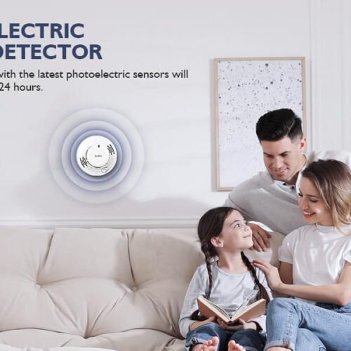 Zealviz Photoelectric Smoke Alarm with 85dB Sound, LED Warning & 360° Detection