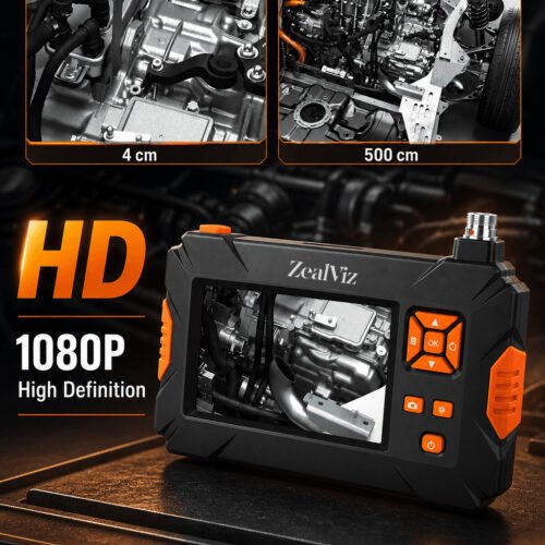 Zealviz 8mm Dual-Lens Industrial Endoscope with 4.3" Screen for Car Engine Repair