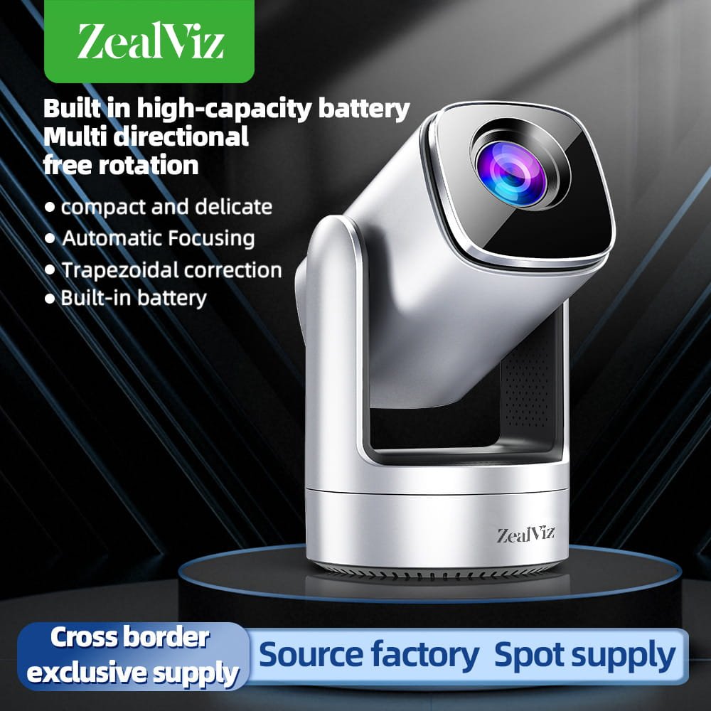 主图-1 Zealviz 4K HD Portable Outdoor Projector, Built-in Battery, WiFi & Android Smart Home Theater Projector