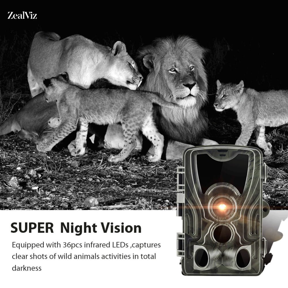 Zealviz 2.7K Infrared Night Vision Trail Camera for Outdoor Wildlife Monitoring